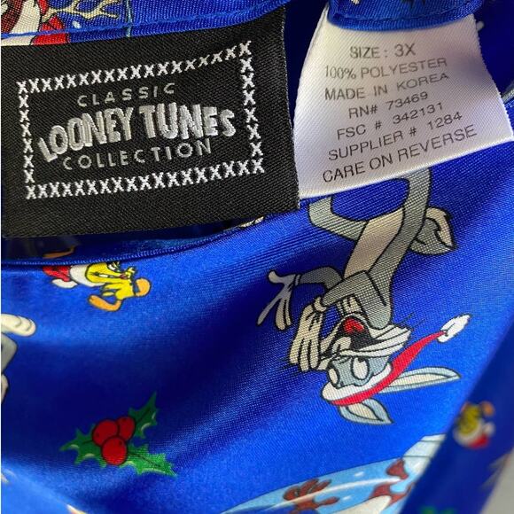 Vintage 90s Y2K Looney Tunes Christmas Dress Size Large - Picture 4 of 4